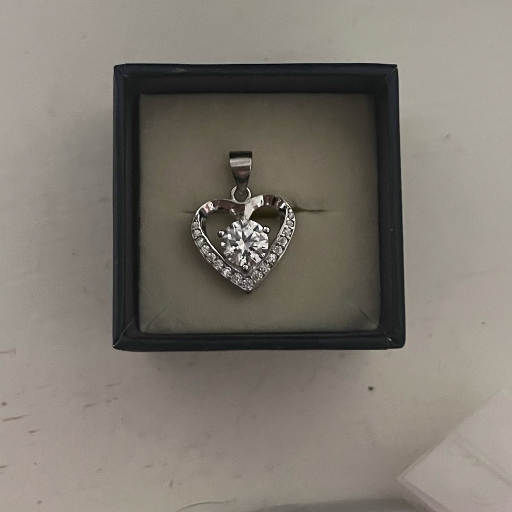 Stauer Silver Heart Pendant with CZ